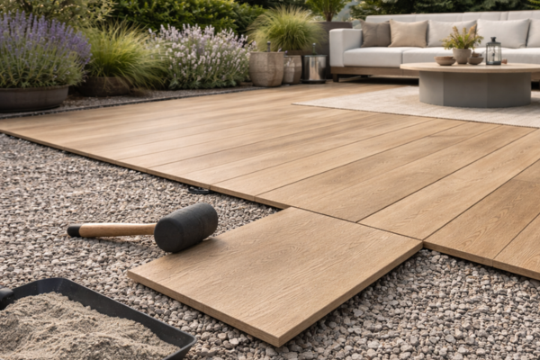 pokladanie dlažby na štrk